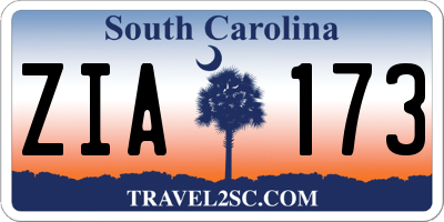SC license plate ZIA173