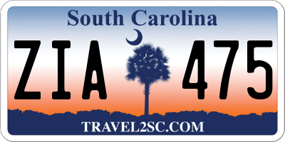 SC license plate ZIA475