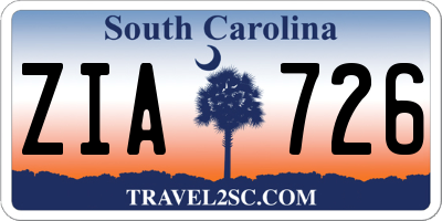 SC license plate ZIA726