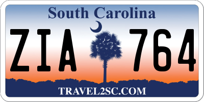 SC license plate ZIA764