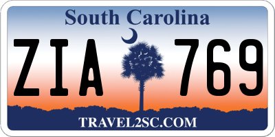 SC license plate ZIA769