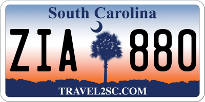SC license plate ZIA880