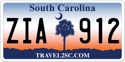 SC license plate ZIA912