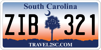 SC license plate ZIB321