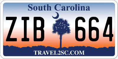 SC license plate ZIB664