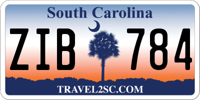SC license plate ZIB784