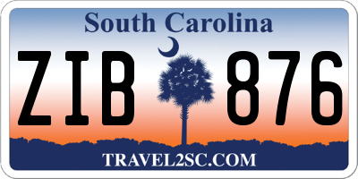 SC license plate ZIB876