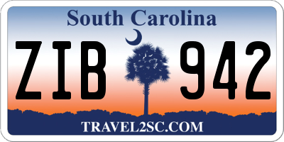 SC license plate ZIB942