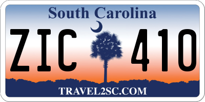 SC license plate ZIC410