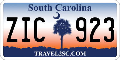 SC license plate ZIC923