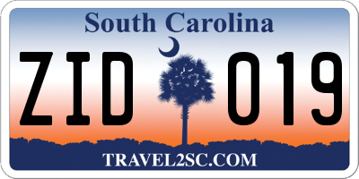 SC license plate ZID019
