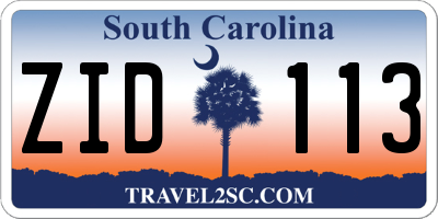SC license plate ZID113