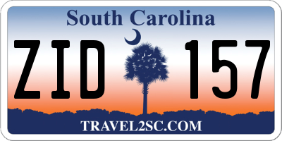 SC license plate ZID157