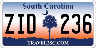 SC license plate ZID236