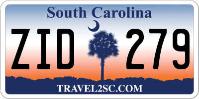 SC license plate ZID279