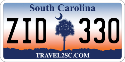 SC license plate ZID330