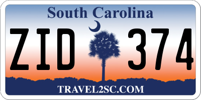 SC license plate ZID374