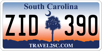 SC license plate ZID390
