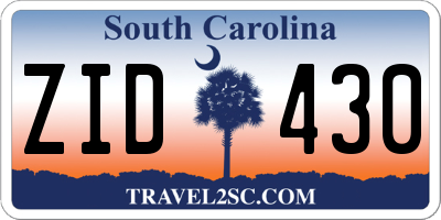 SC license plate ZID430