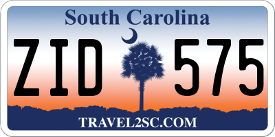 SC license plate ZID575