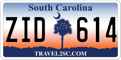 SC license plate ZID614