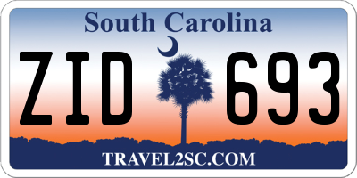 SC license plate ZID693