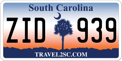 SC license plate ZID939