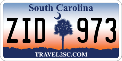 SC license plate ZID973