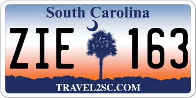 SC license plate ZIE163