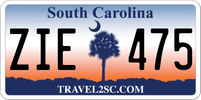 SC license plate ZIE475