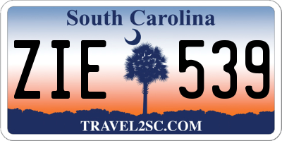SC license plate ZIE539