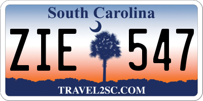 SC license plate ZIE547