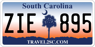 SC license plate ZIE895