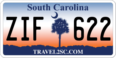 SC license plate ZIF622
