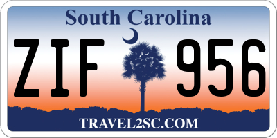 SC license plate ZIF956