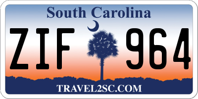 SC license plate ZIF964