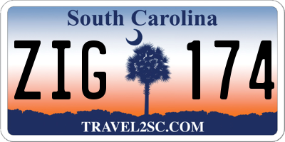 SC license plate ZIG174
