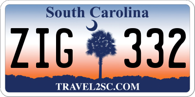 SC license plate ZIG332