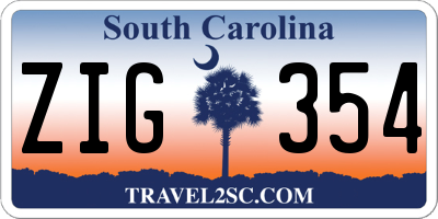 SC license plate ZIG354