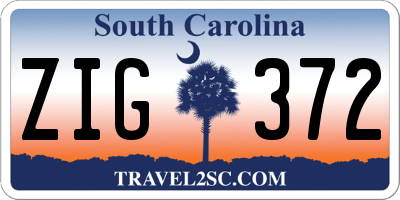 SC license plate ZIG372