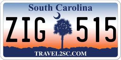 SC license plate ZIG515