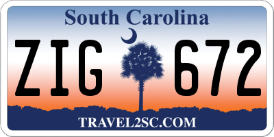 SC license plate ZIG672