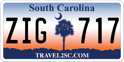 SC license plate ZIG717