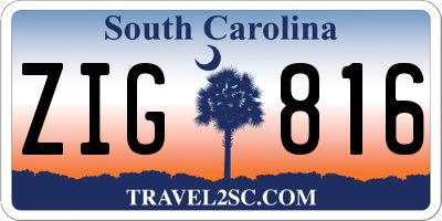 SC license plate ZIG816