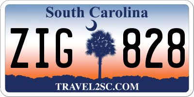 SC license plate ZIG828