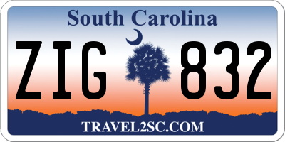 SC license plate ZIG832
