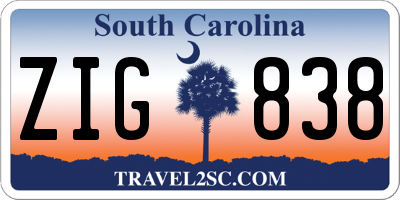 SC license plate ZIG838
