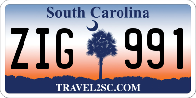 SC license plate ZIG991