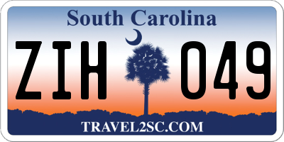 SC license plate ZIH049