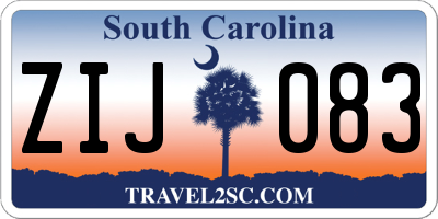 SC license plate ZIJ083